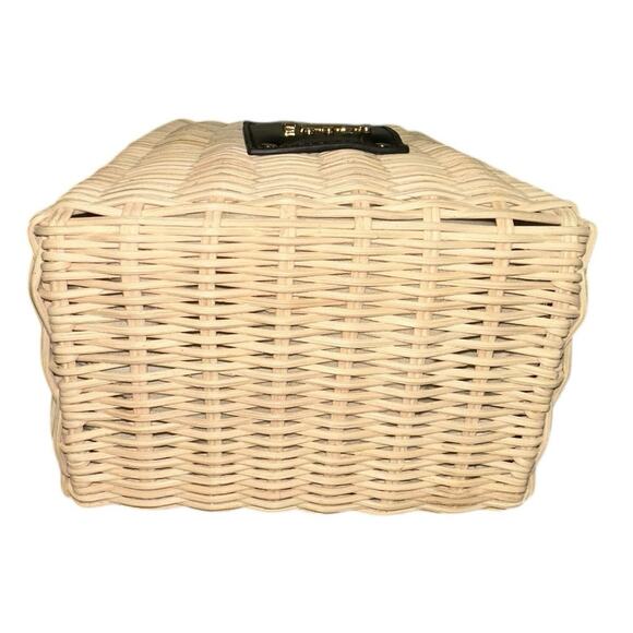 NWT Loulu Cream & Black Wicker Mini Bag - Picture 6 of 6